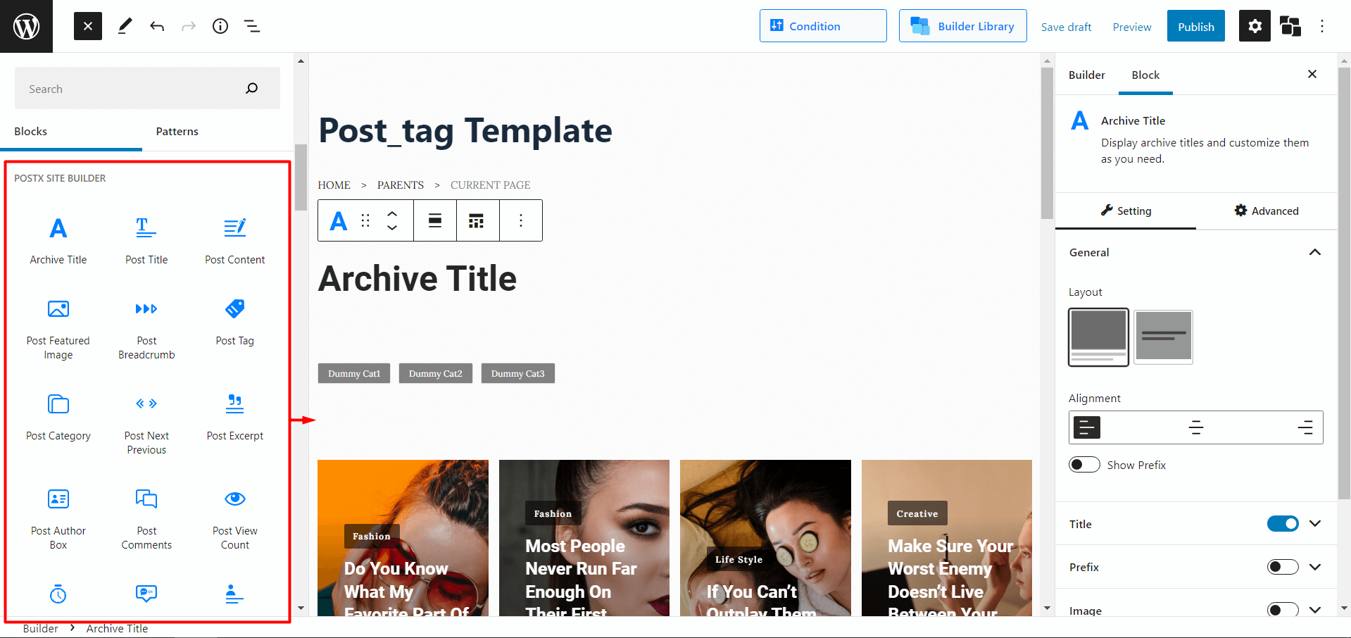 Adding Post Tag Blocks