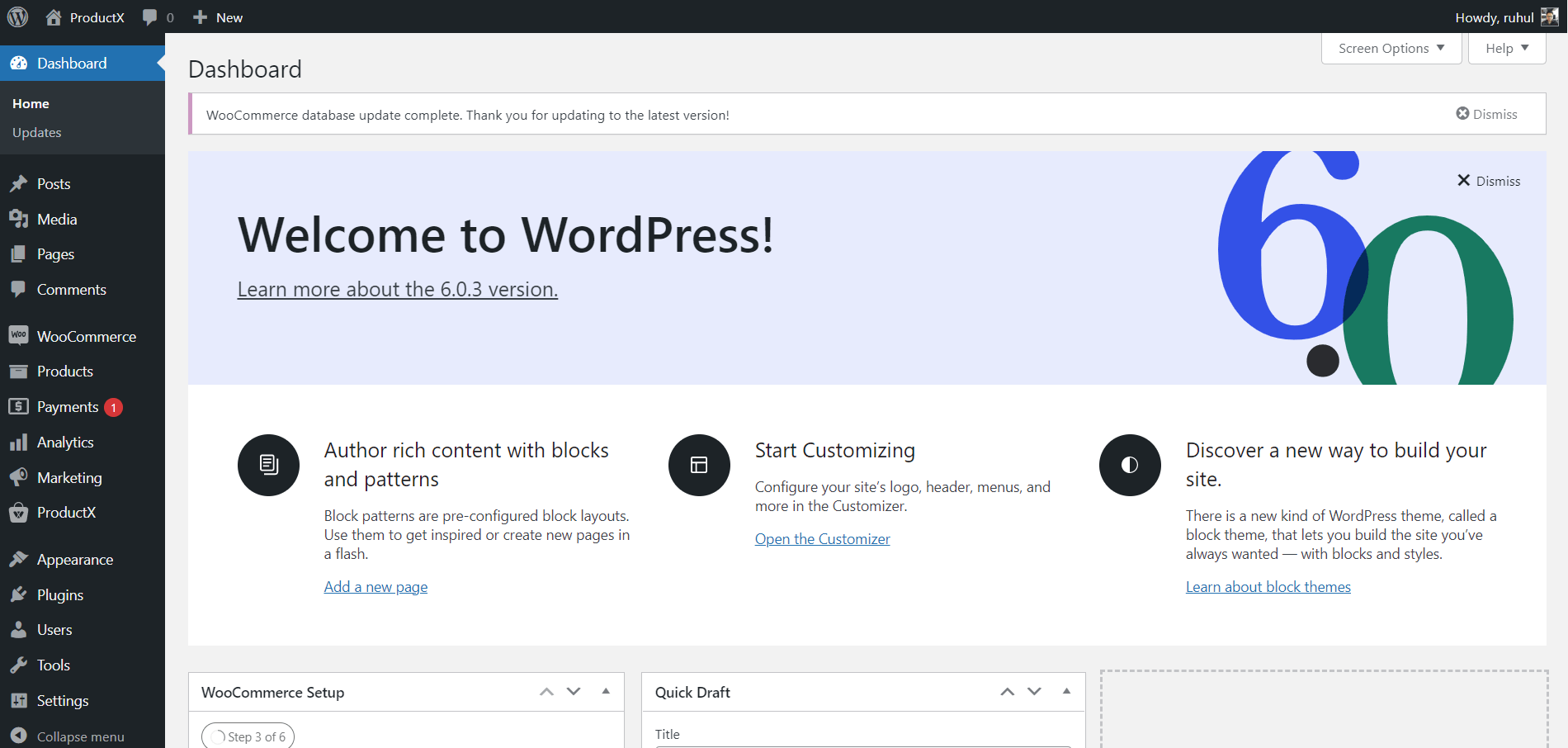 WordPress Dashboard