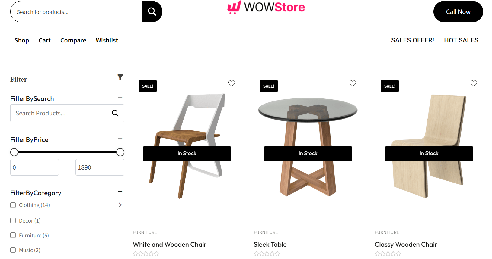 WowStore Shop Page Template Preview