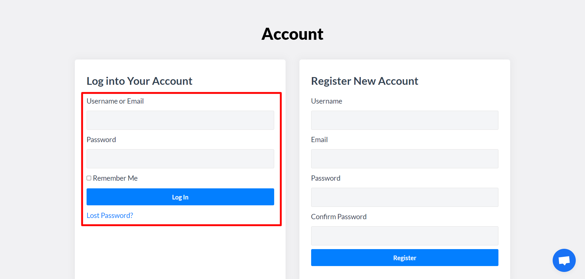 Log in to Your Account