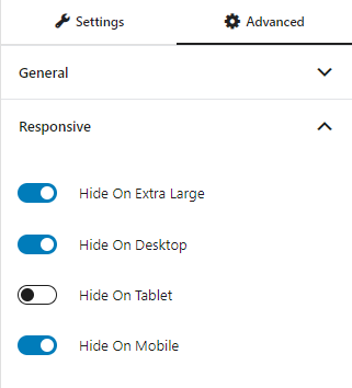 Advanced Responsive Settings