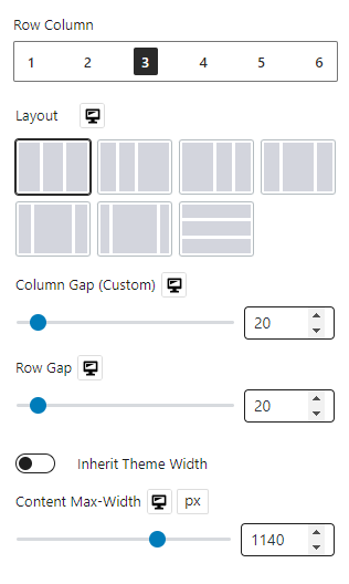 Layout Settings