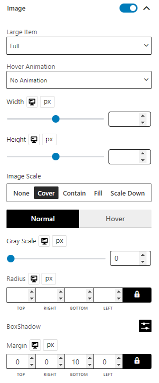 Product Grid #1 Image Settings