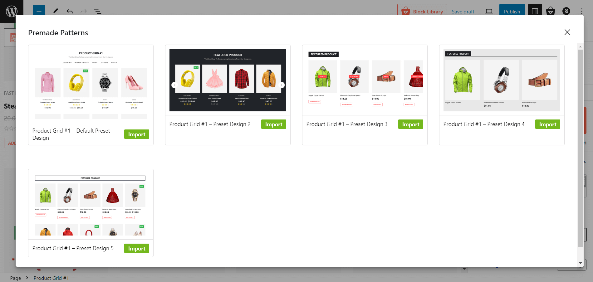 Product Grid #1 Readymade Patterns