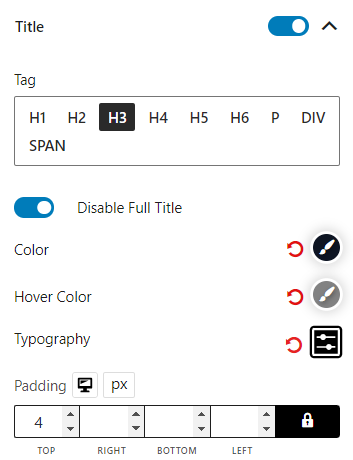 Product Grid #1 Title Settings