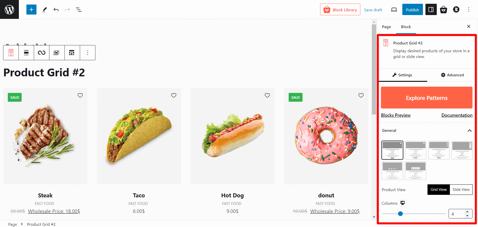 Product Grid #2 Customization Settings