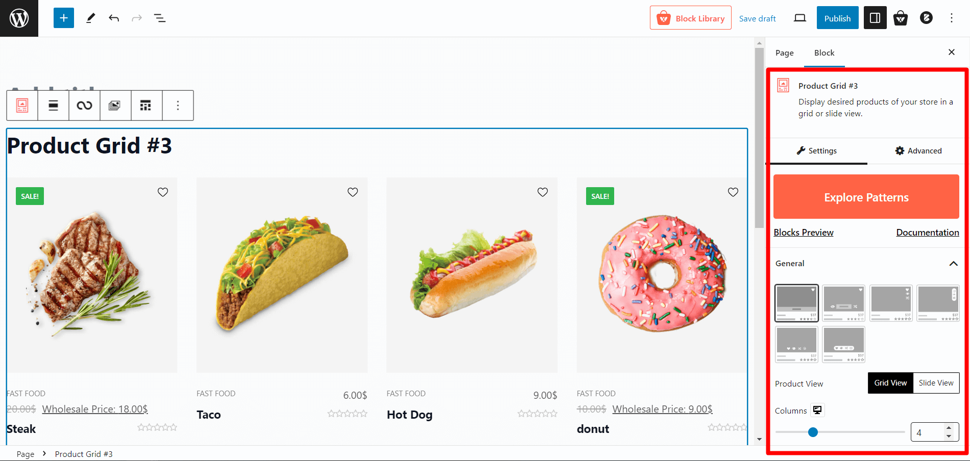 Product Grid #3 Customization Settings