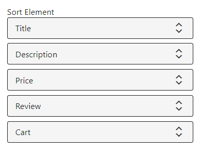 Product List #1 Element Sorting Settings