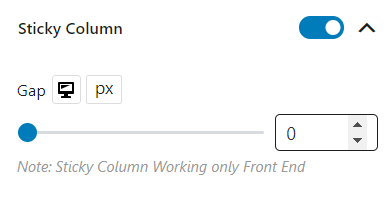 Sticky Column WowStore Row-Column