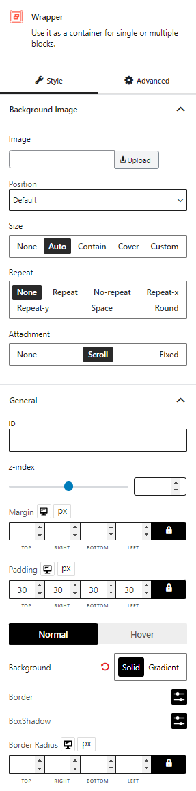 Wrapper Customization Settings