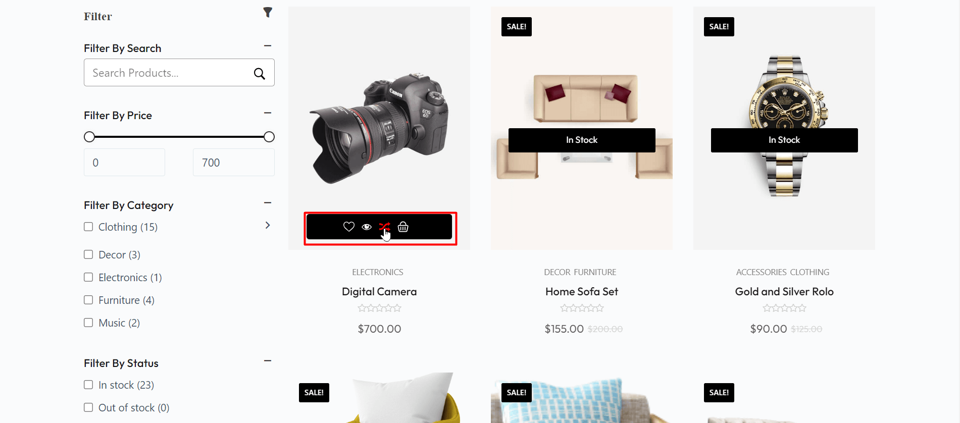 Add Items to the Product Compare Page