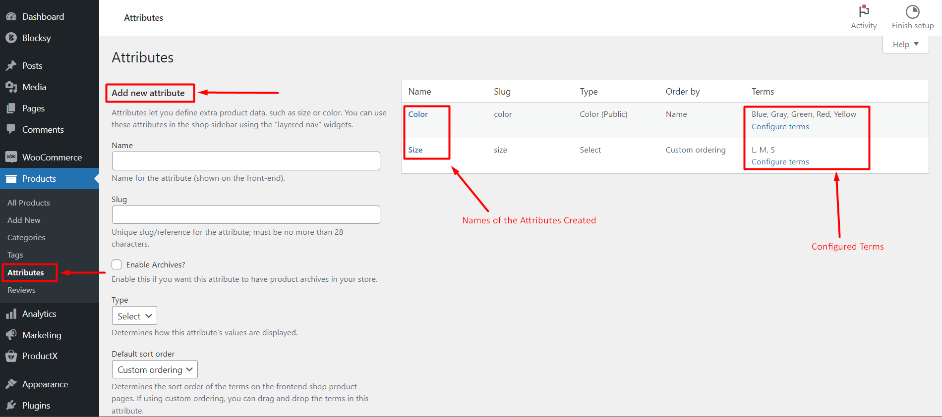 Create New Attributes for Variable Products