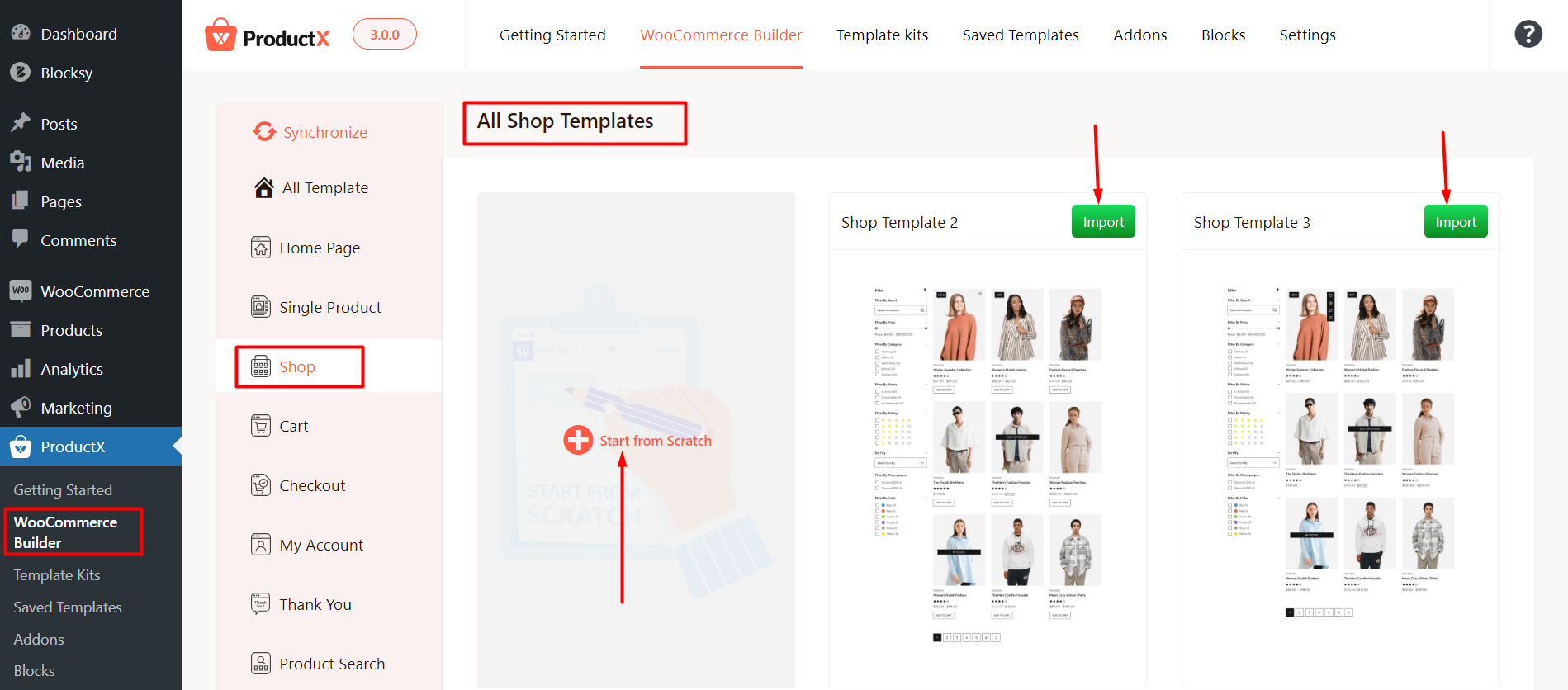 Create a Shop Page Template