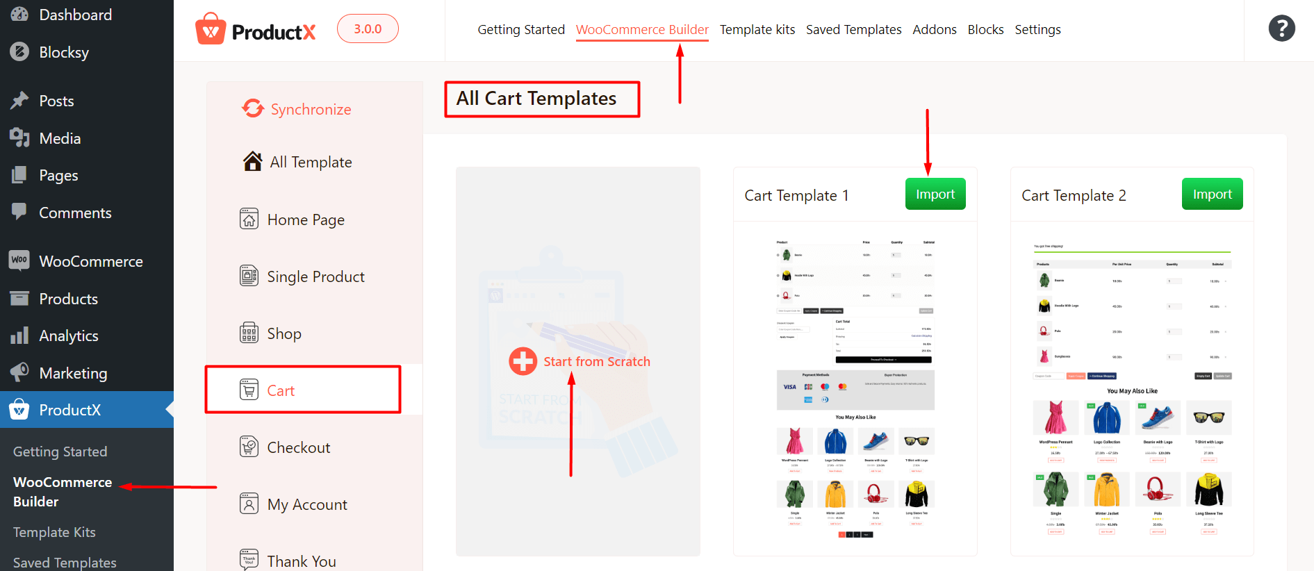 Creating a Cart Page Template