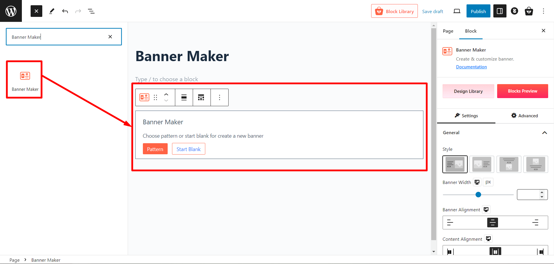 Importing Banner Maker Block