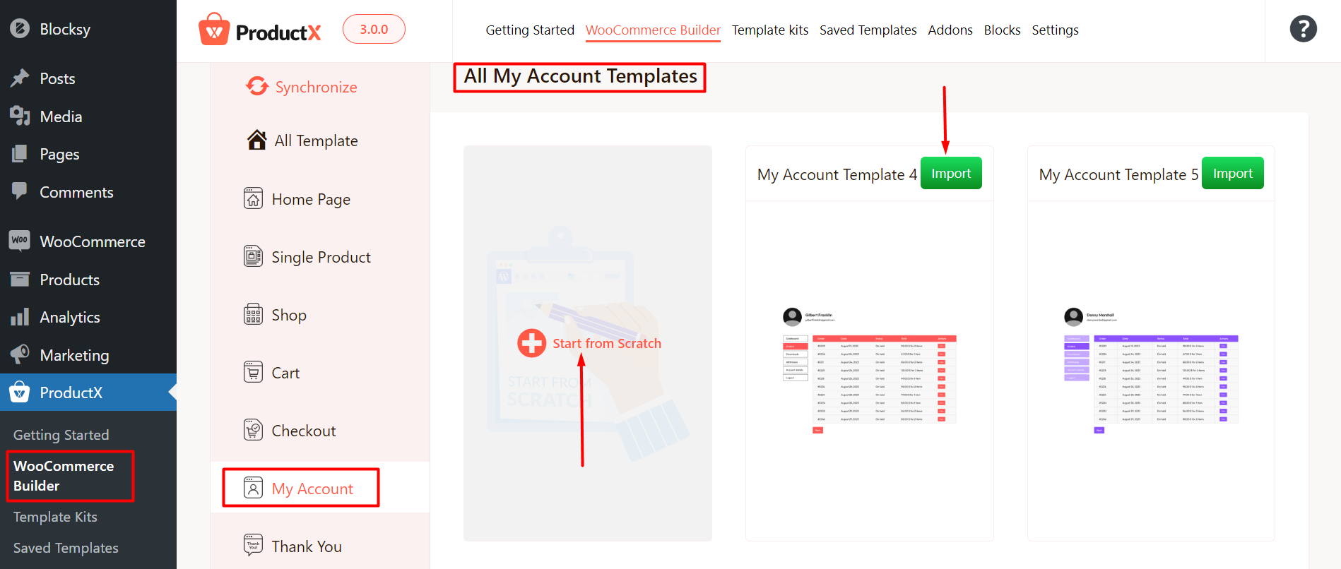 WooCommerce "My Account Page" Template Creation 