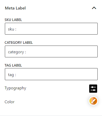 Product Meta Block Meta Label Settings