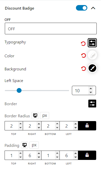 Product Price Block Discount Badge Settings