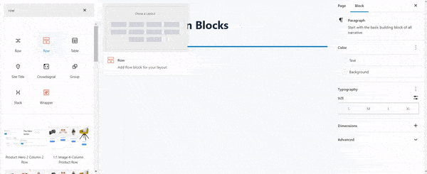 Row and Column Blocks Preview