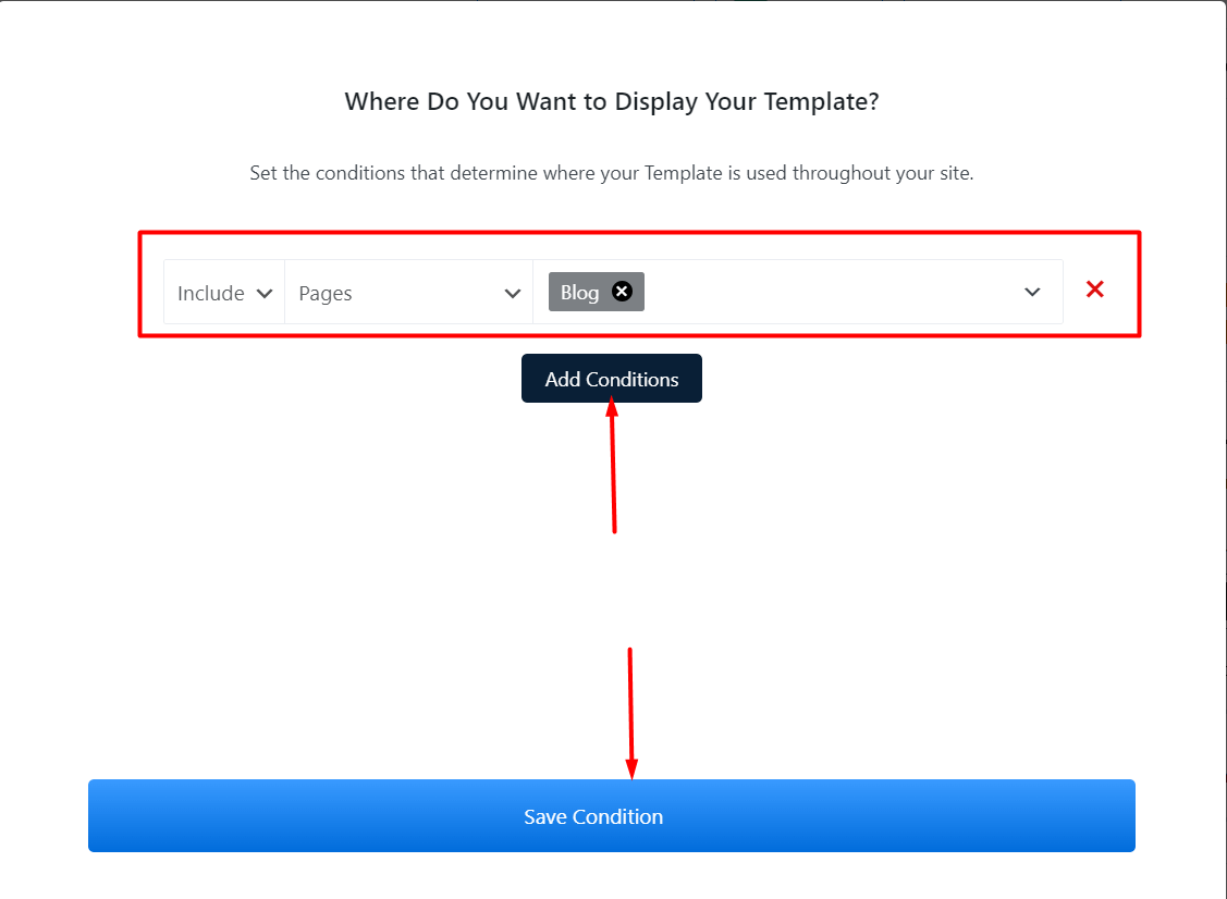 Single Page Custom Conditions