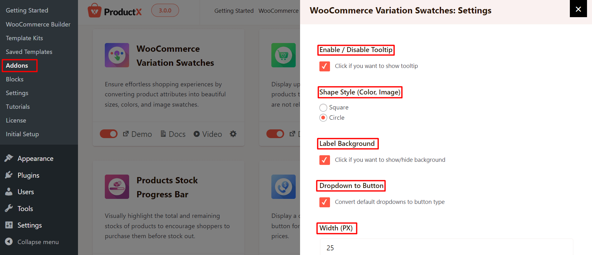WooCommerce Variation Swatches - Settings (1)
