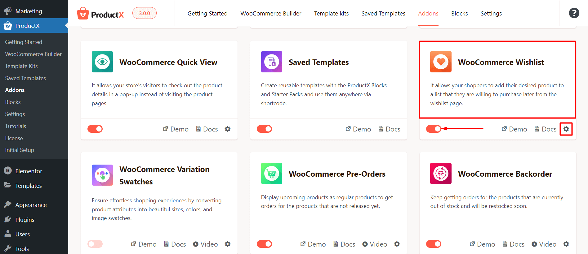 Enabling WooCommerce Wishlist Plugin