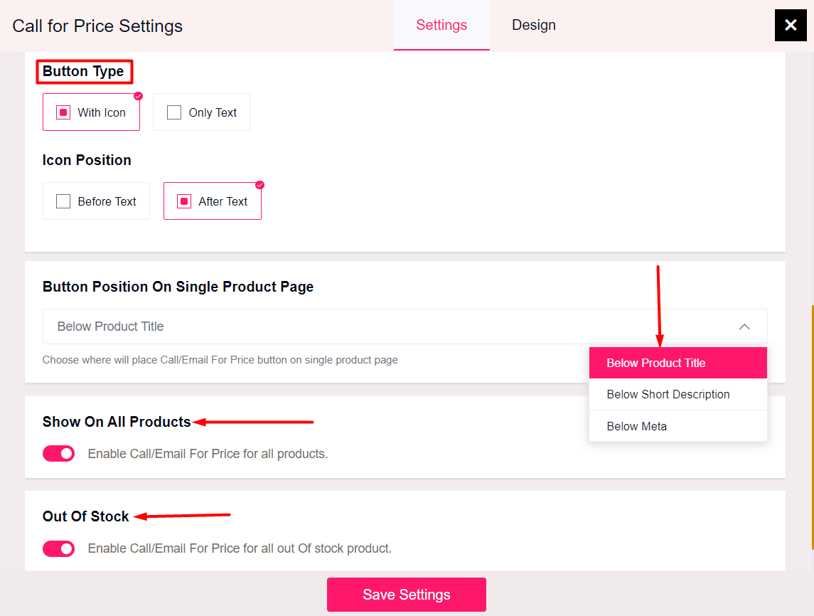 Button positioning on single product pages 