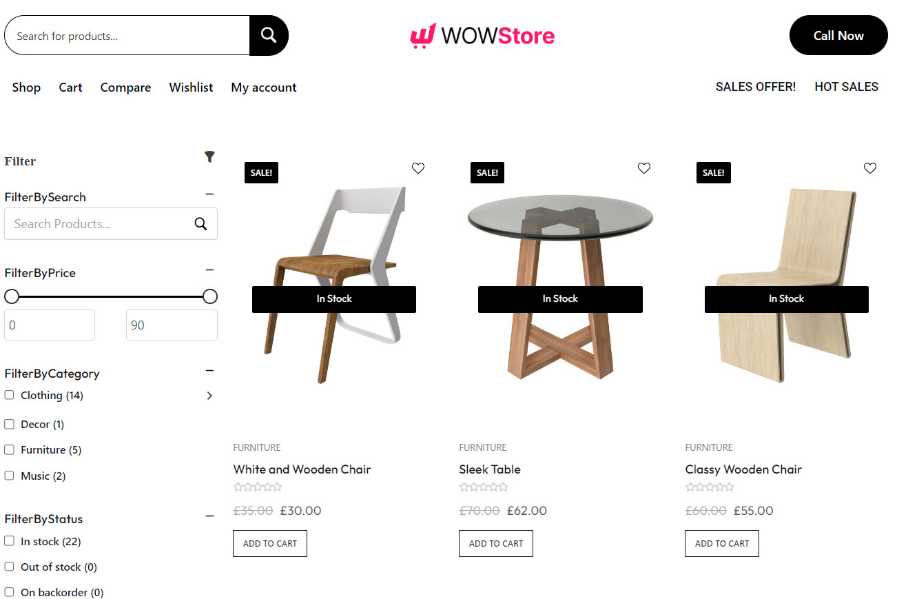 WowStore Home Page Preview