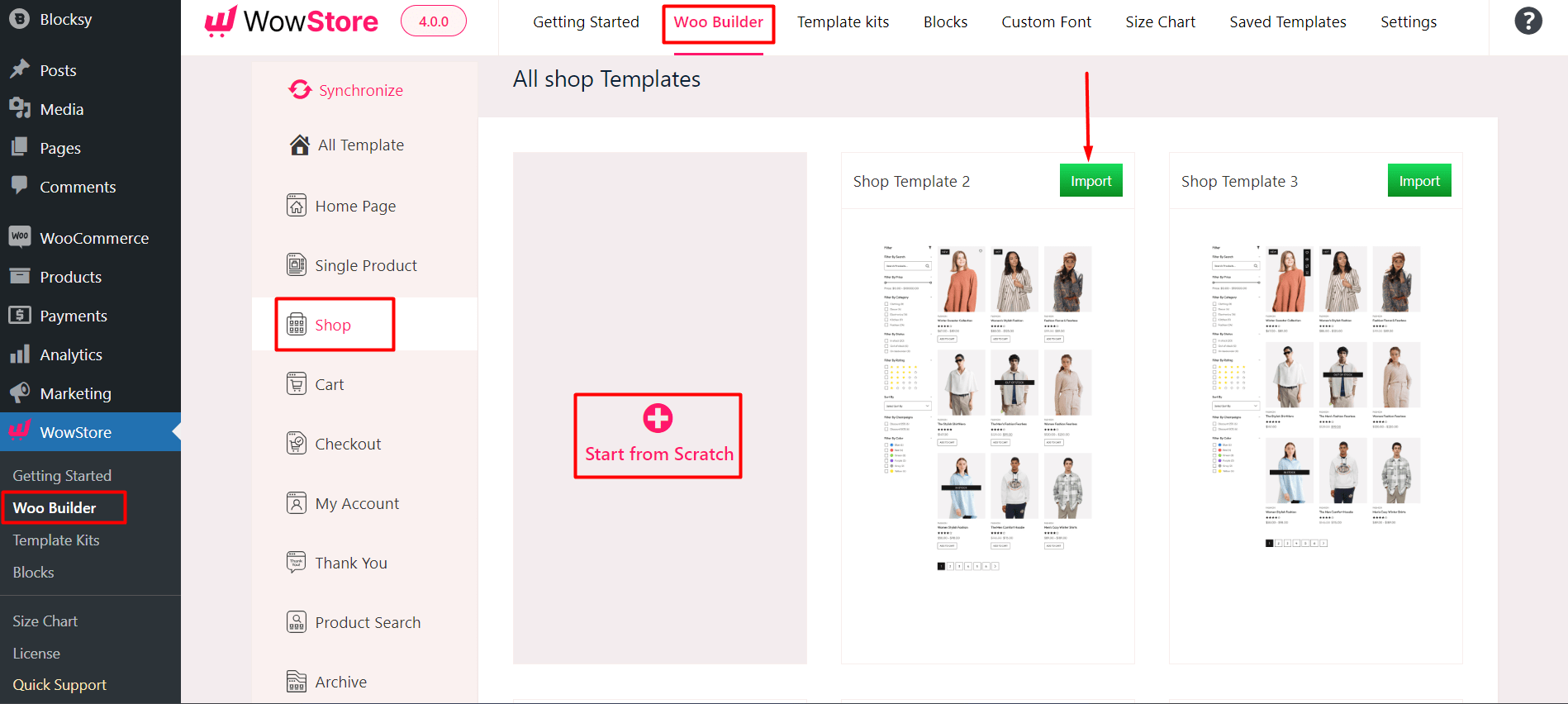 WowStore Shop Page Template 