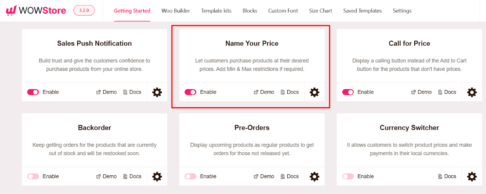 enable name your price feature in WooCommerce