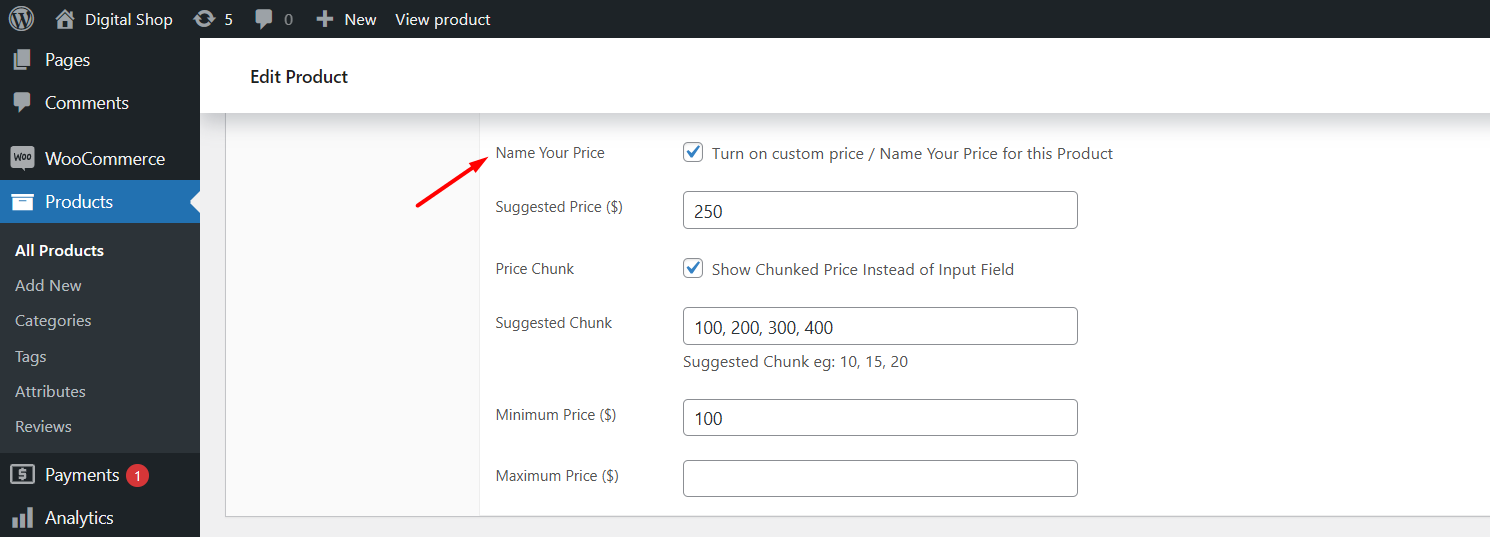 setting custom prices for simple products