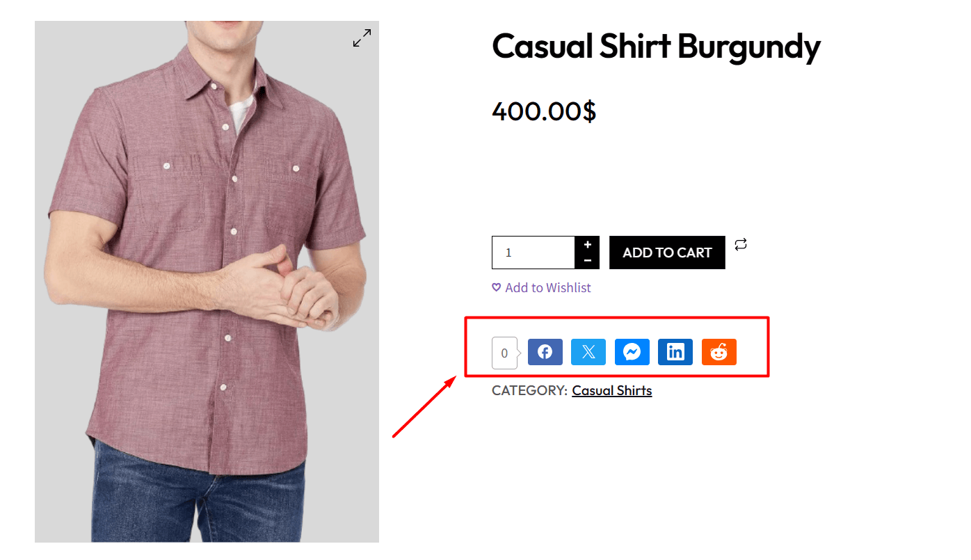 social share buttons in WooCommerce