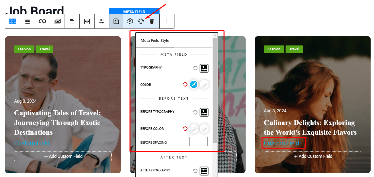 customizing metadata appearance using PostX