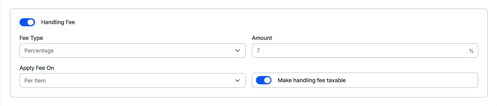 Handling Fee Settings in WowShipping Table-Rate shipping plugin in WooCommerce