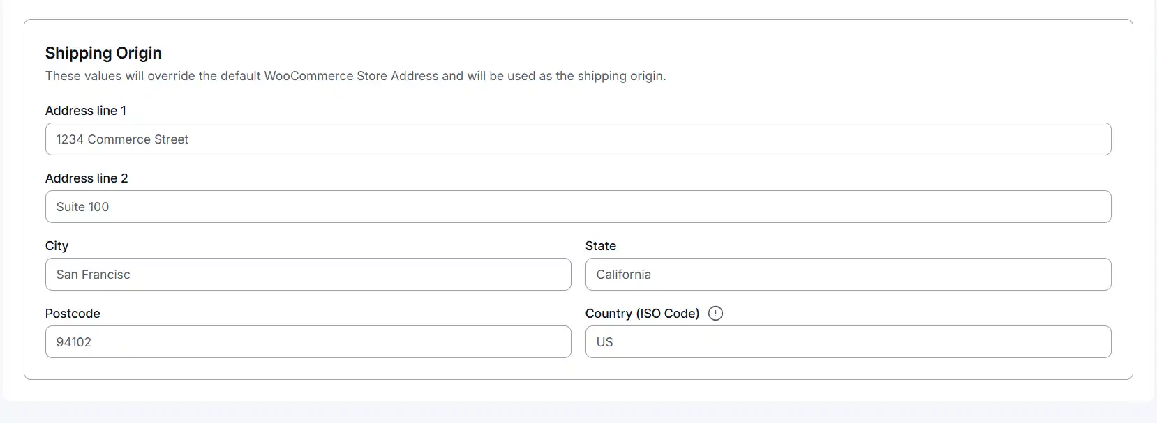 Shipping Origin Settings in WowShipping