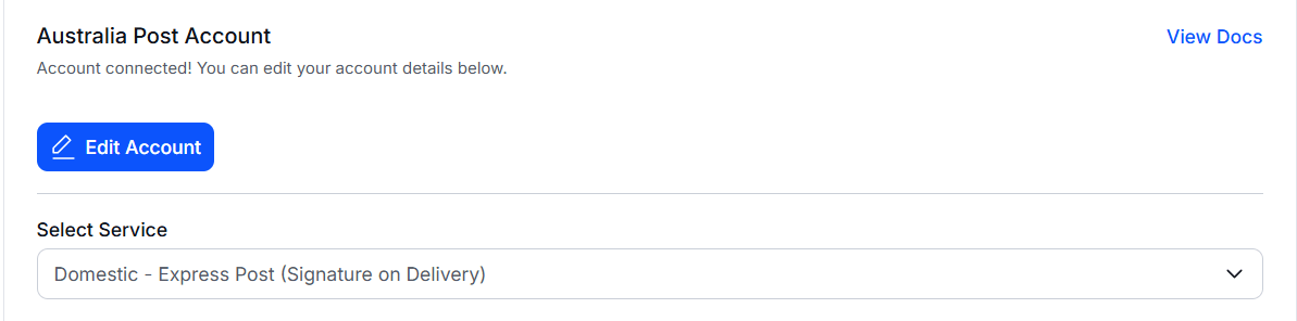 WowShipping Australia Post Carrier Service Seelction