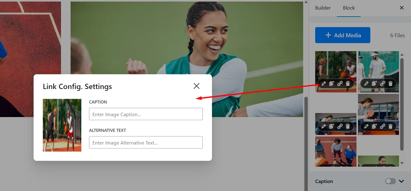 Adding Captions for the PostX Gallery Block