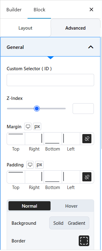 Advanced Settings for the PostX Tabs Block