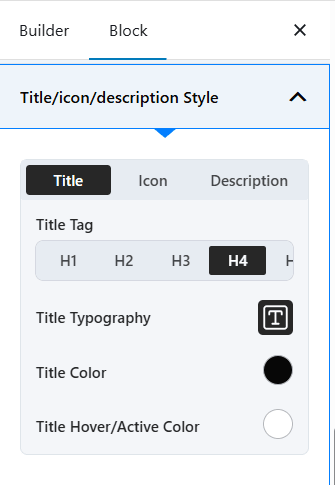 Title Settings for the PostX Tabs Block