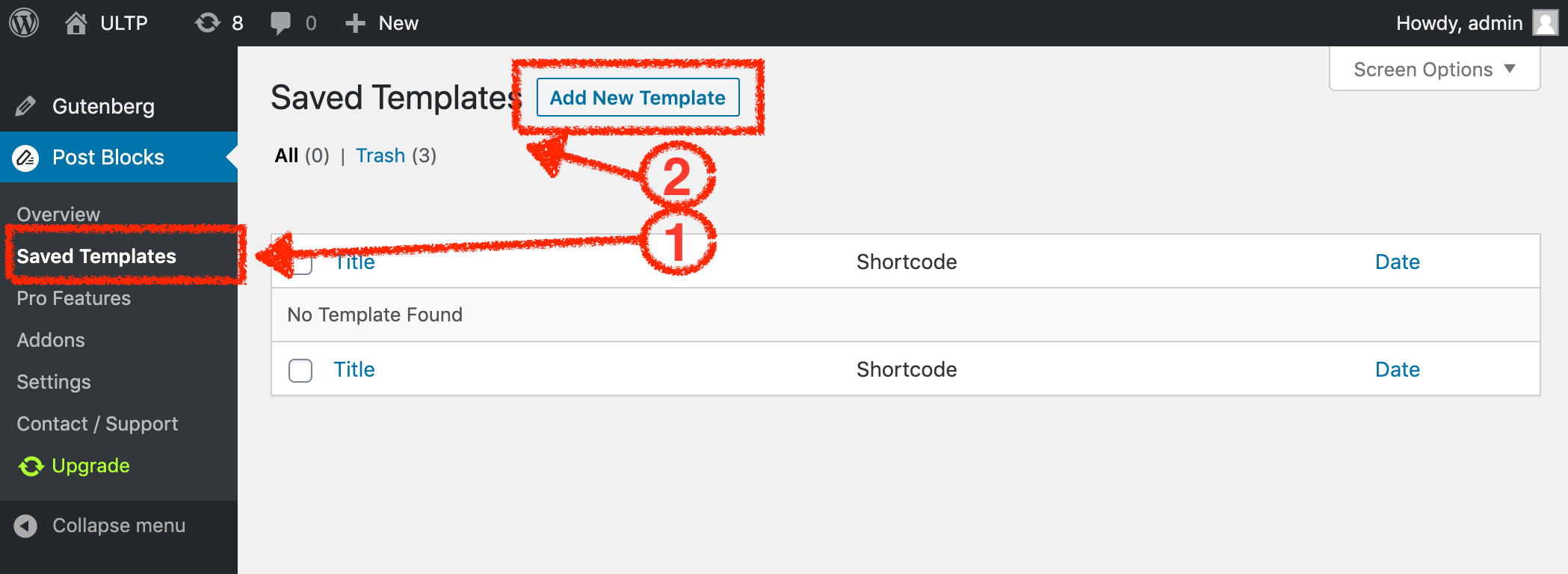 Add Template for Shortcode