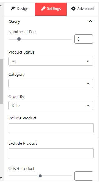 Query Builder of Product Blocks