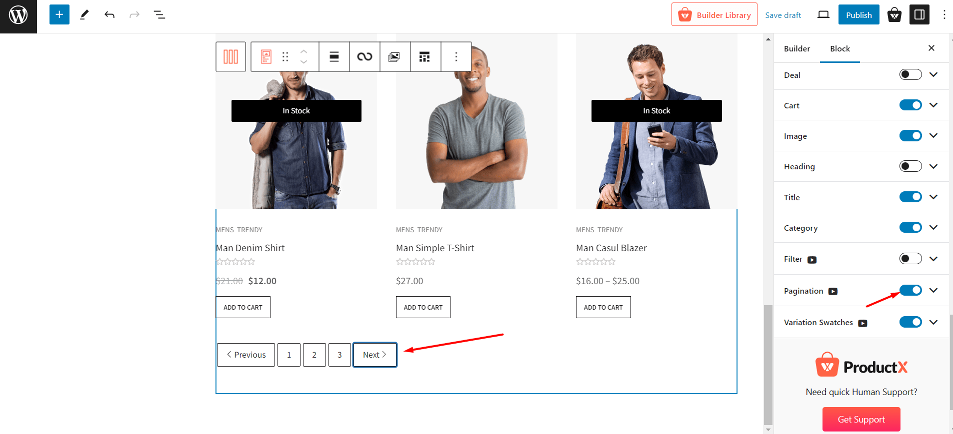Enable Pagination to Shop Page