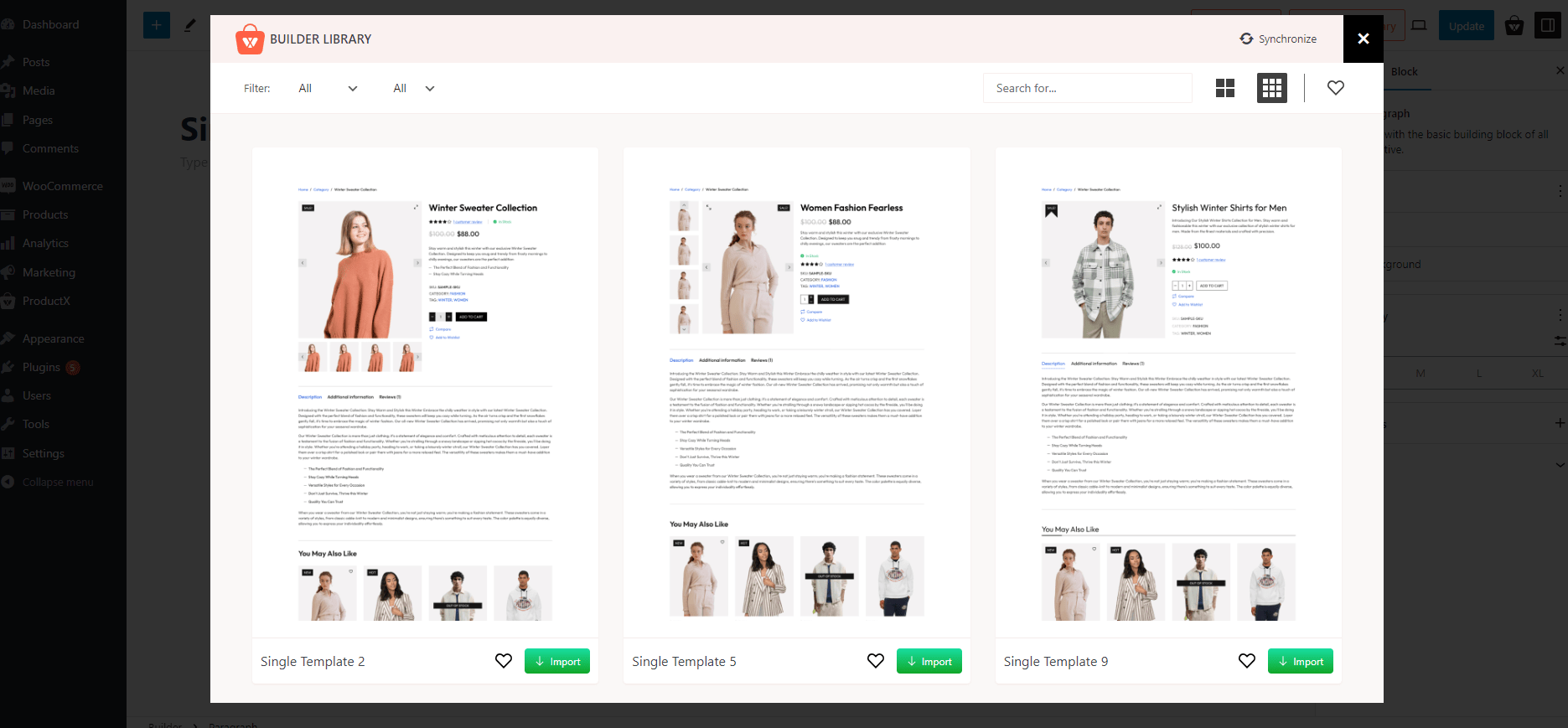 Change Product Page Template