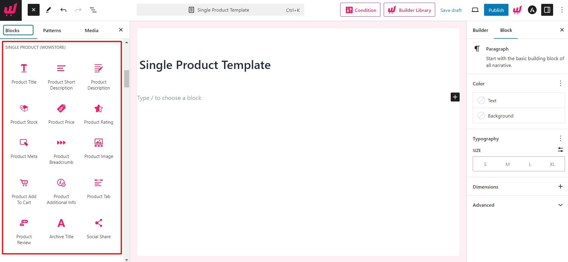 Single Product Page Blocks