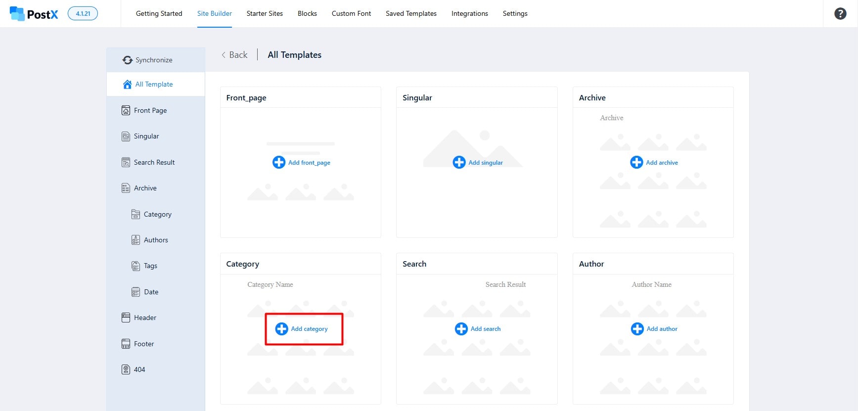 Creating a Category Template