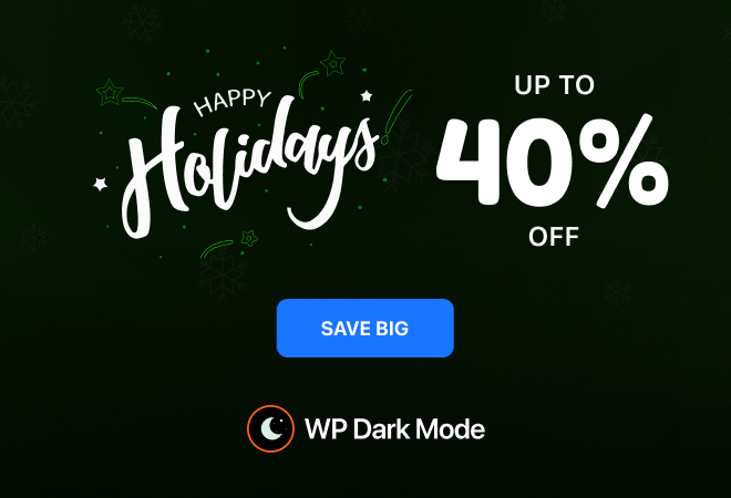 WP Dark Mode holiday Sale