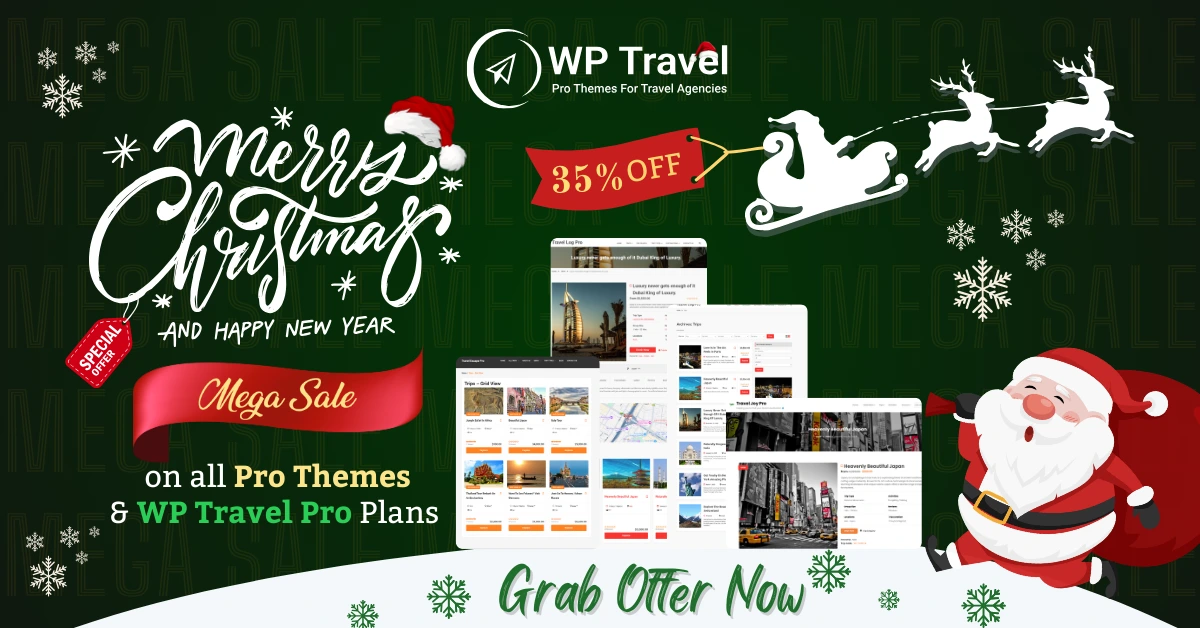 WP Travel pro themes christmas deal