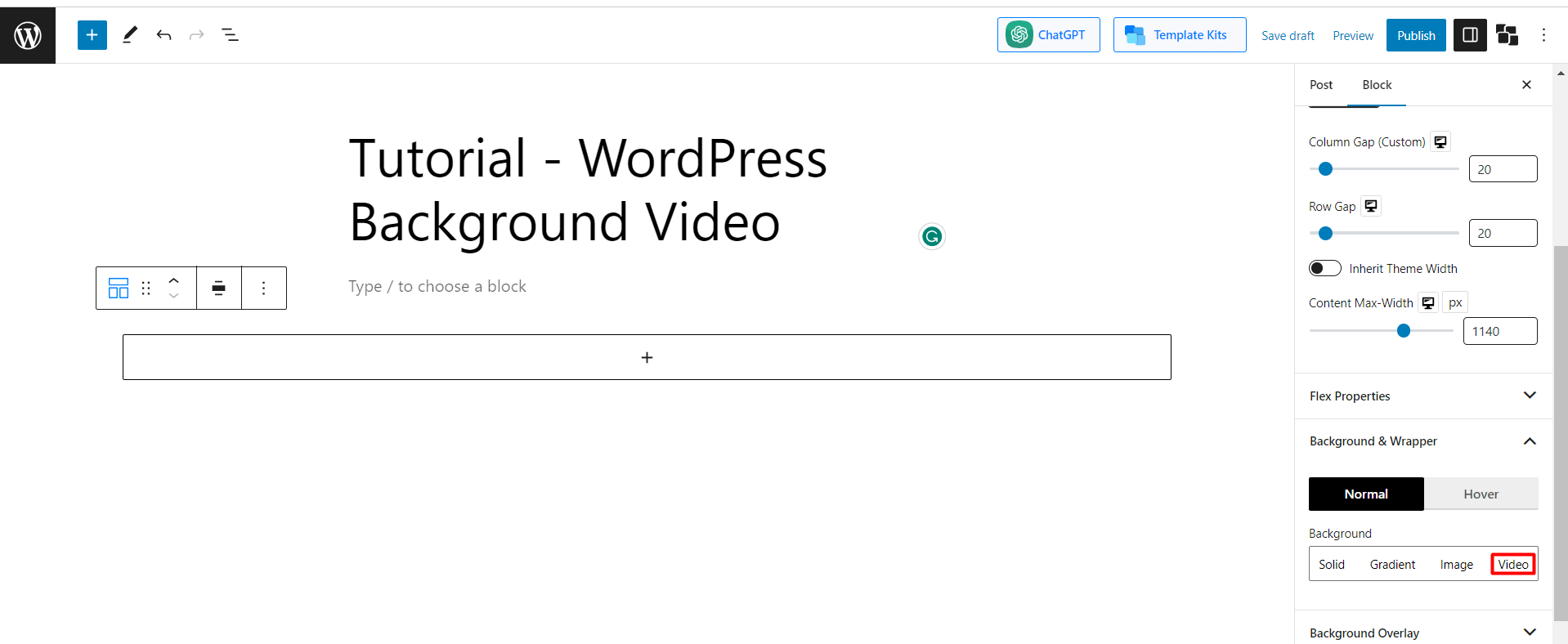 click on video option