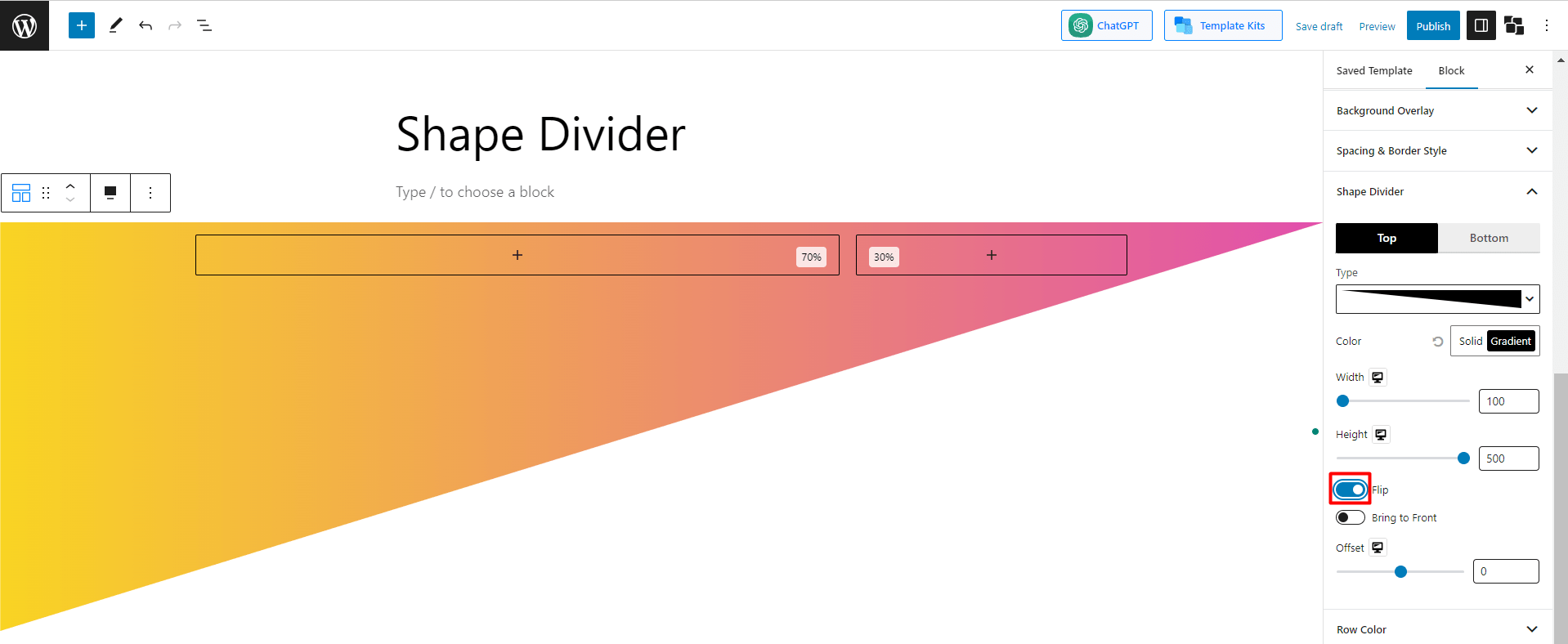 flip the shape divider