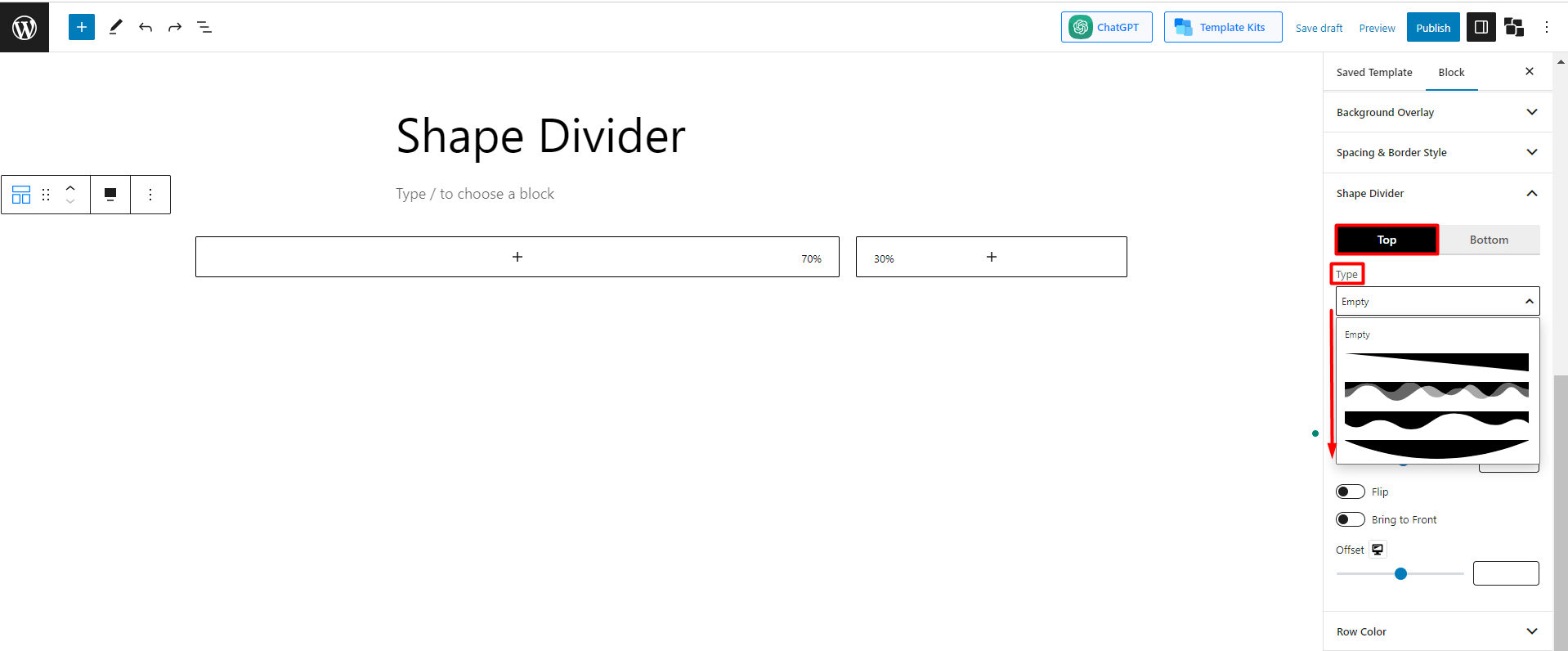 types of shape dividers